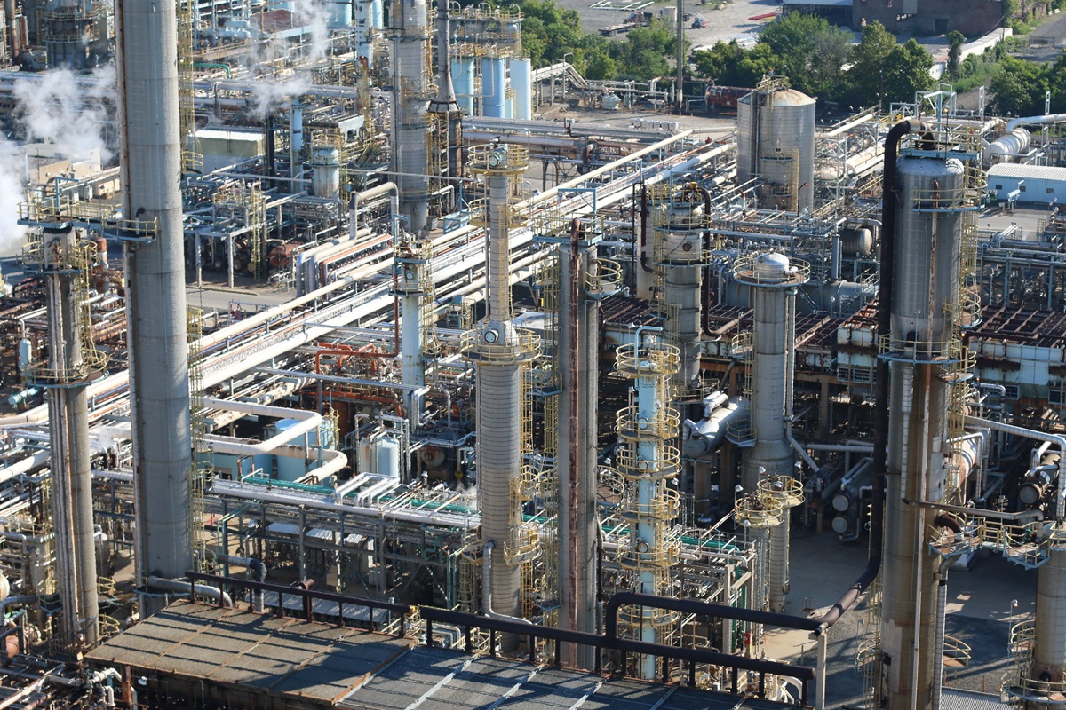 Overhead shot of many pipes